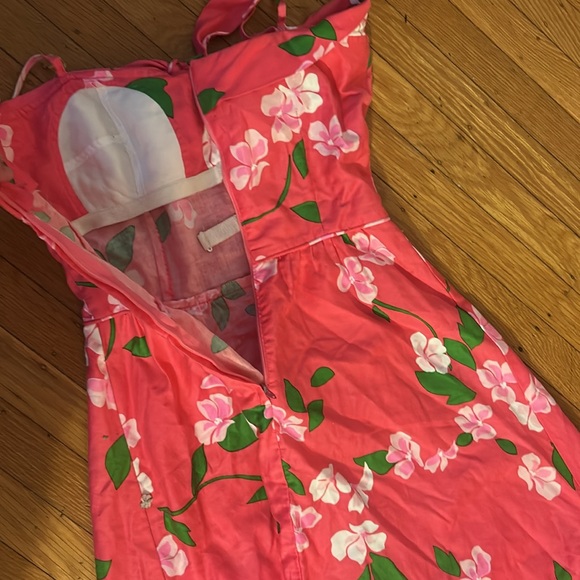 Vintage 1970s Malia Of Honolulu pink Maxi Dress With flowers 🌺 Size 10 - Picture 9 of 9